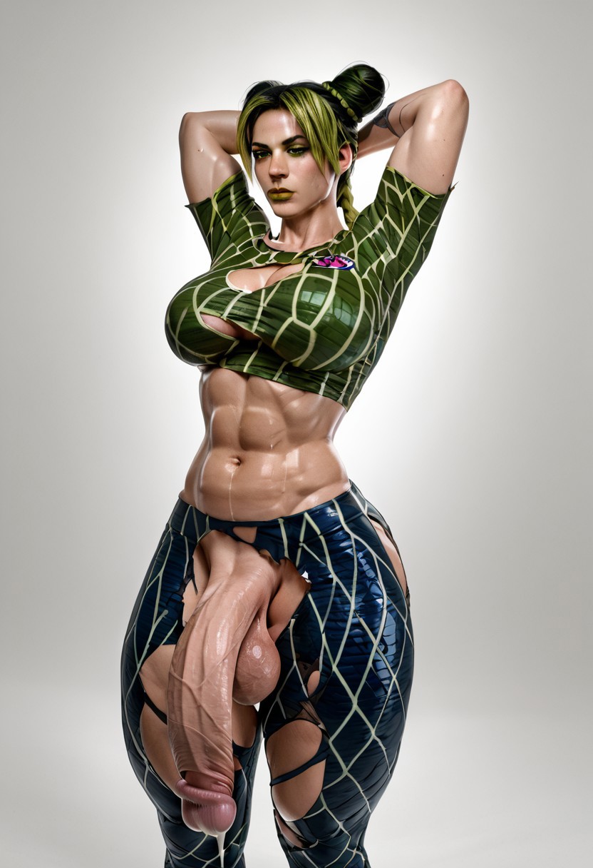 abs ai_generated backsack balls big_ass big_balls big_butt big_penis big_thighs cock_worship futa_only futanari futanari huge_ass huge_balls huge_butt huge_cock huge_thighs jojo&#039;s_bizarre_adventure jolyne_kujo penis penis_awe solo solo_futa swxy thick thick_ass thick_penis thick_thighs zzzxxxccc_(ai)