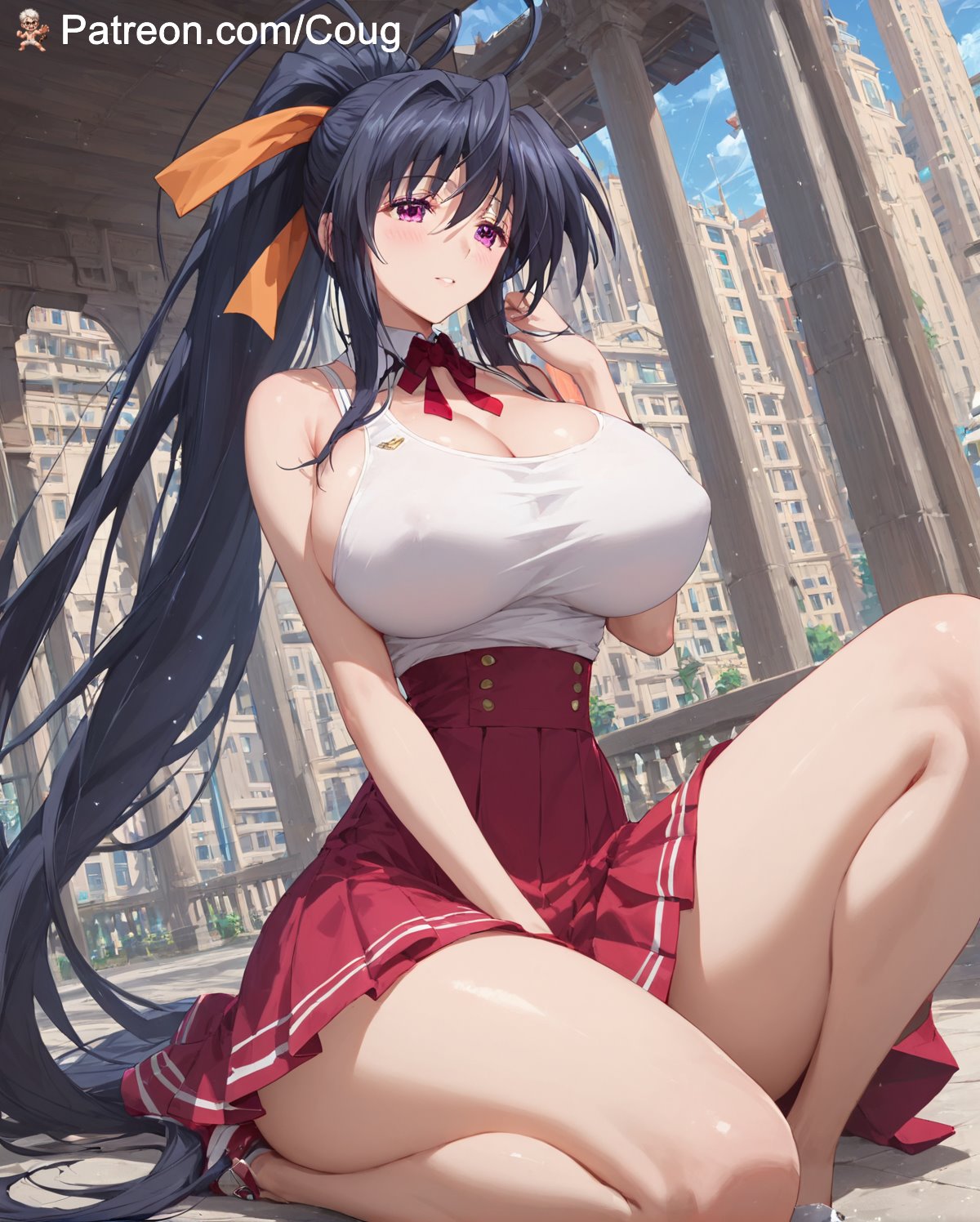 1girls, ai generated, akeno himejima, big breasts, breasts, cougwe, female, high school dxd, stable diffusion