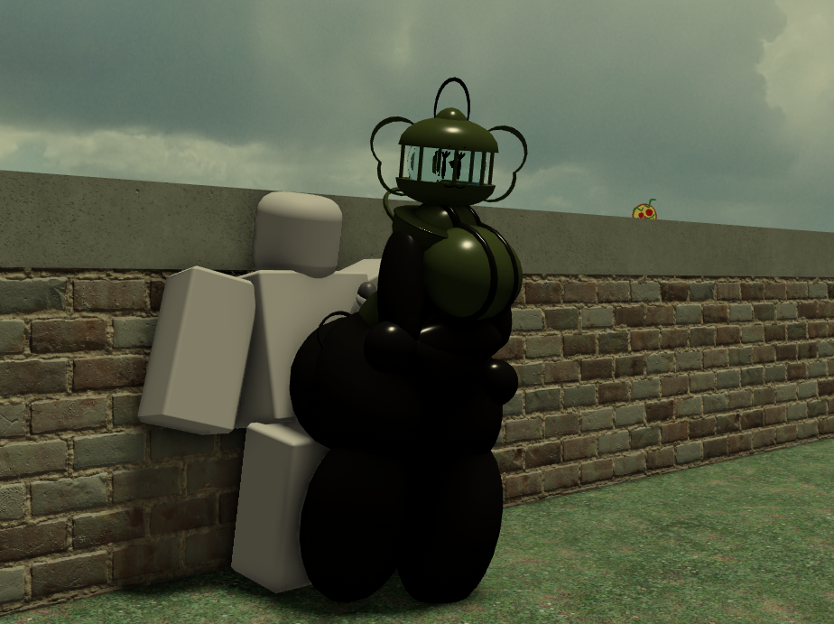 1boy1girl 3d against_wall arms_crossed_under_breasts brick_wall buttjob dummy_(roblox) goofylookin grass handlebars lant_(goofy_lookin) lantern lantern_girl large_ass large_breasts large_penis looking_back outside_sex pizza_tower pizzaface roblox self_upload thick_thighs