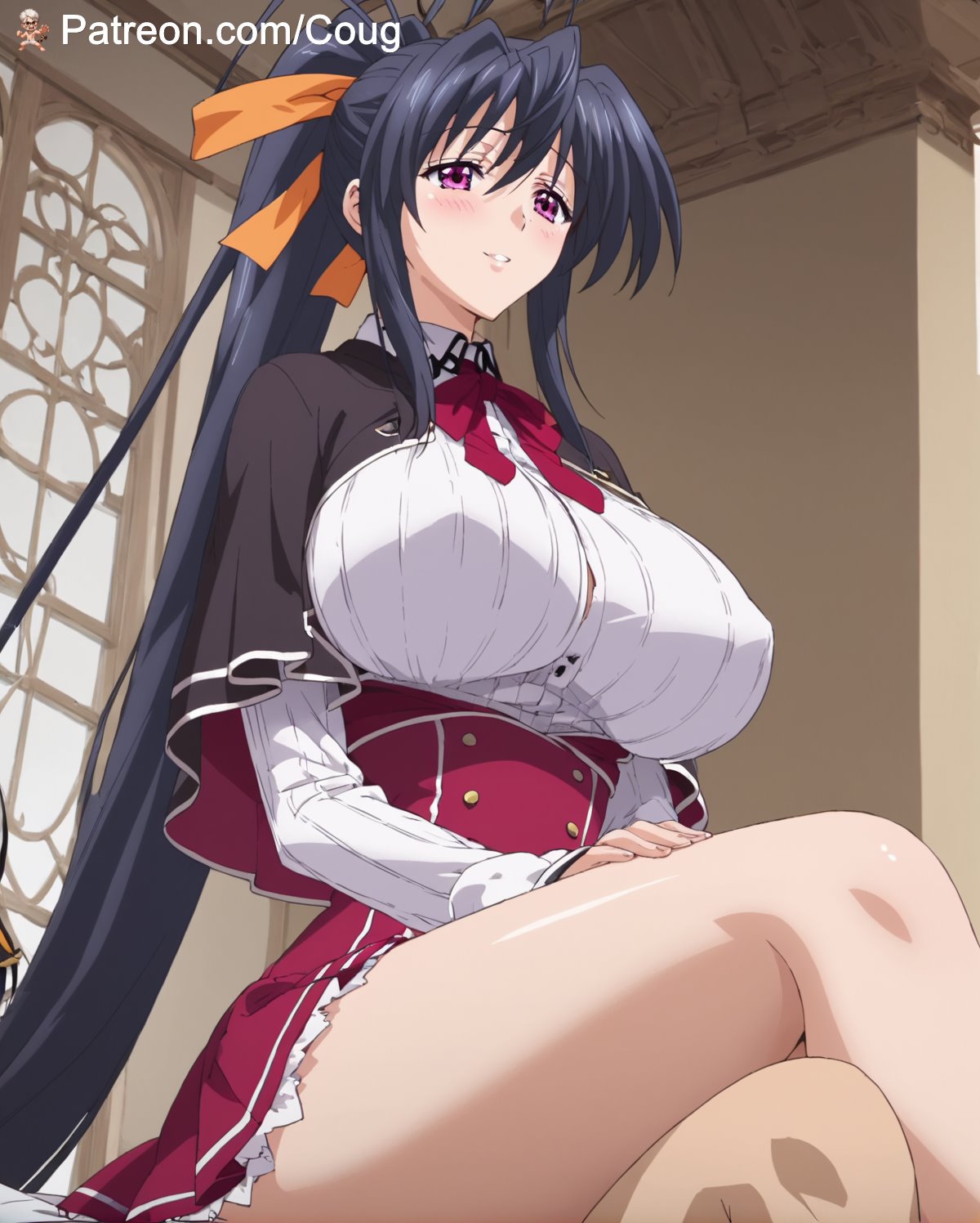 1girls, ai generated, akeno himejima, big breasts, breasts, cougwe, female, high school dxd, stable diffusion
