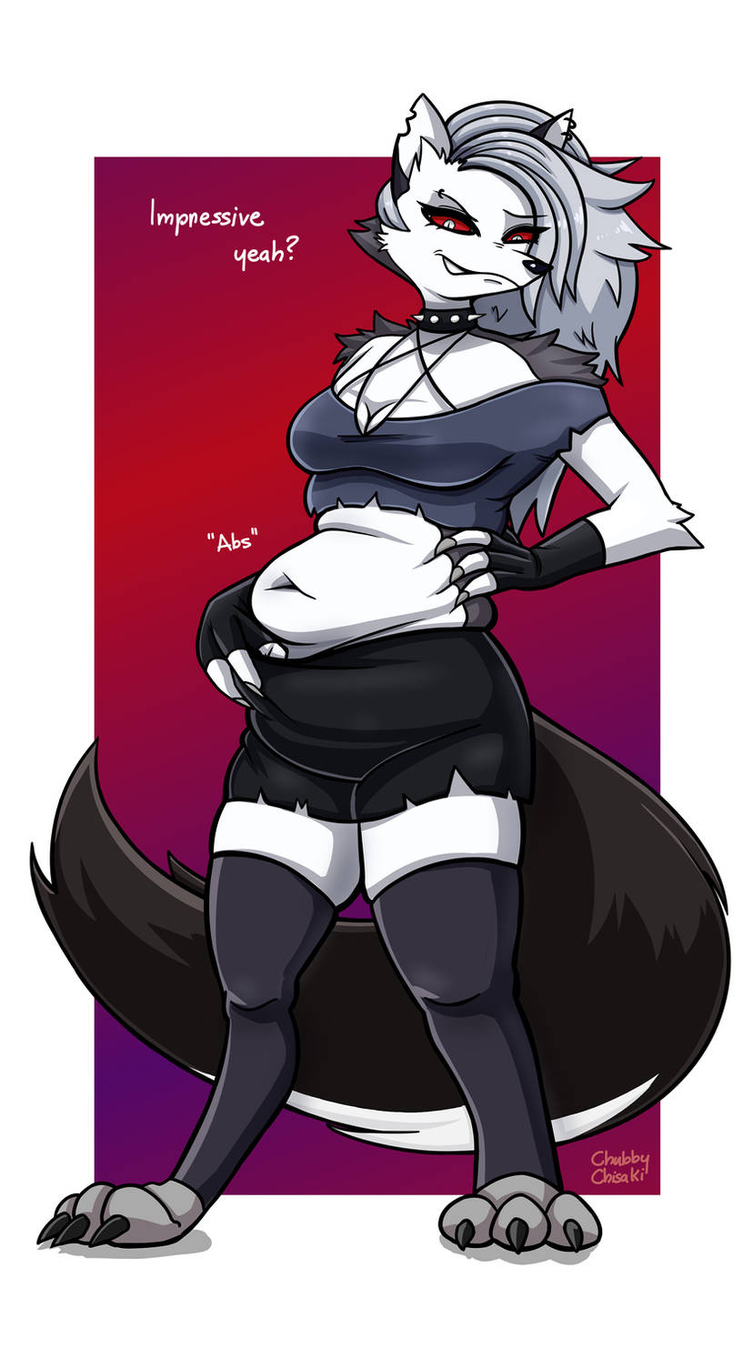 chubby_anthro chubby_female chubbychisaki furry_only loona_(helluva_boss) weight_gain