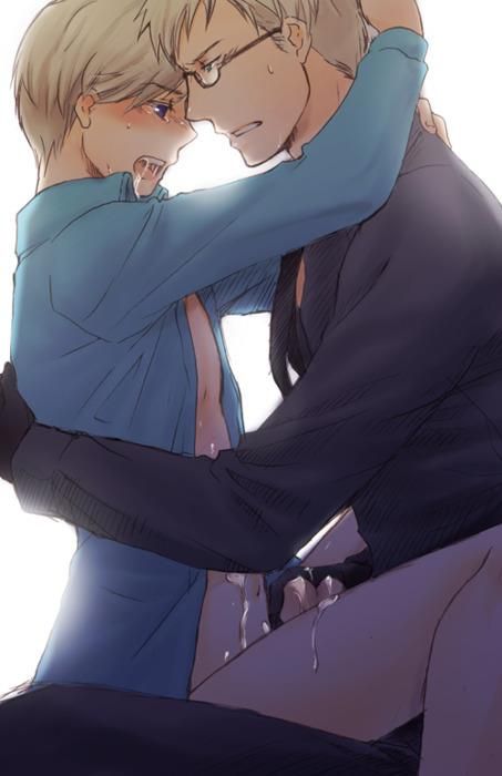 2boys axis_powers_hetalia berwald_oxenstierna blonde_hair blush clothed_sex cum drooling erection finland_(hetalia) glasses handjob hug male masturbation multiple_boys open_mouth penis rubbing saliva sex sitting_on_lap sitting_on_person sweat sweden_(hetalia) tears tino_vainamoinen yaoi