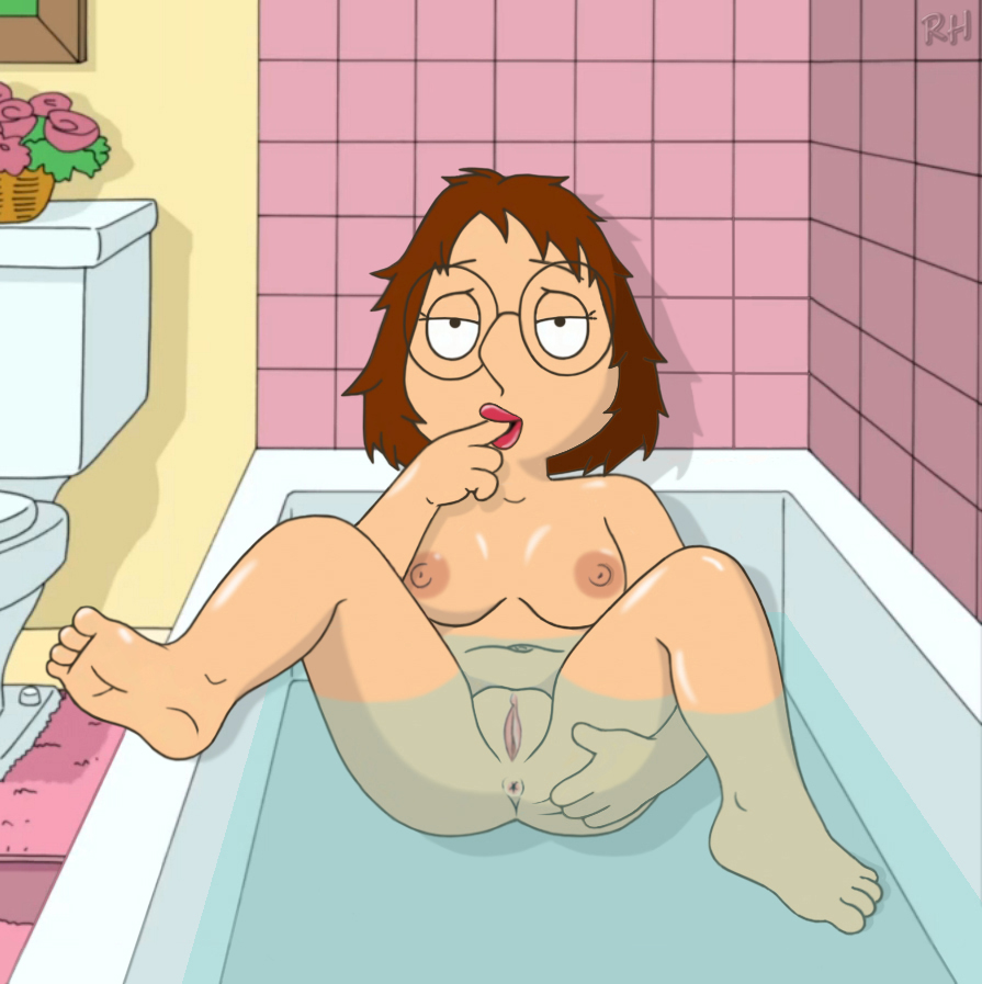 1girls anus areola areolae ass astrohamus bath bathroom breasts brown_hair completely_nude eyewear family_guy female female_solo glasses indoors looking_at_viewer medium_breasts meg_griffin navel nipples nude partially_submerged pussy round_glasses shiny shiny_skin solo solo_female water