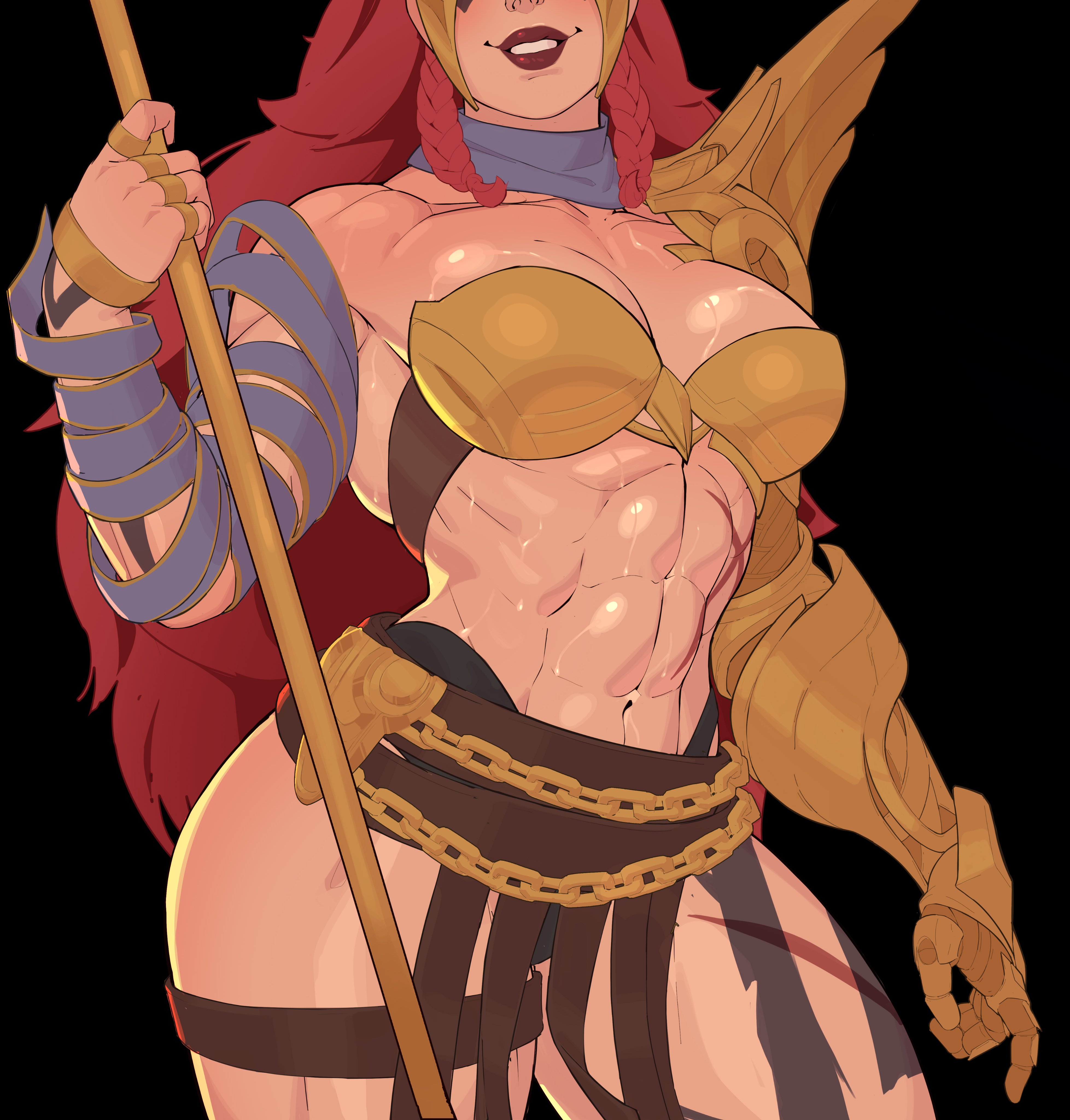 1girls, abs, angela (aldrif odinsdottir), big ass, big breasts, breasts, cleavage, female, female only, marvel, marvel comics, marvel rivals, muscular, muscular female, smile, solo, sweat, thick thighs, thor (series), zesker