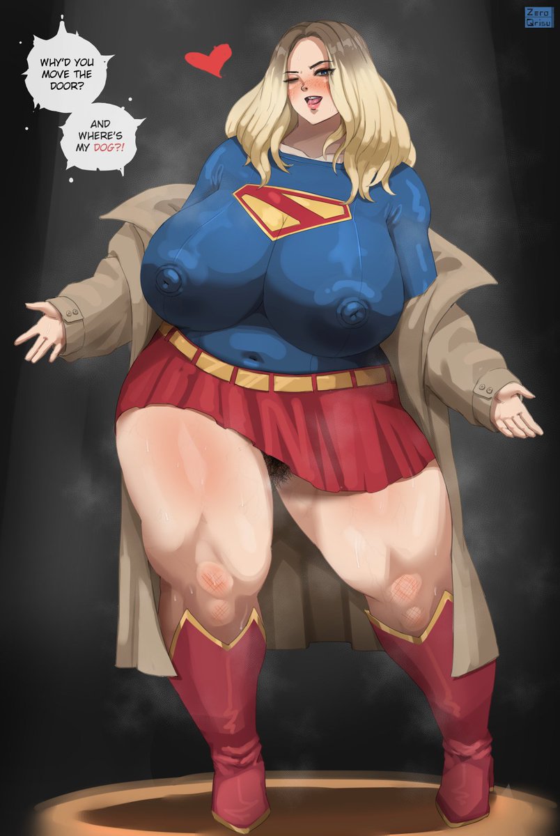 1girls, big breasts, blonde hair, bodysuit, breasts, breasts bigger than head, canonical scene, dc, dc comics, dcu, fat, fat female, female, female only, gigantic breasts, huge breasts, human, kara zor-el, large breasts, milly alcock, pubic hair, slightly chubby, solo, solo female, standing, supergirl, supergirl (dcu), superman (2025), superman (series), thick thighs, thighs bigger than head, trenchcoat, zeroqrisu
