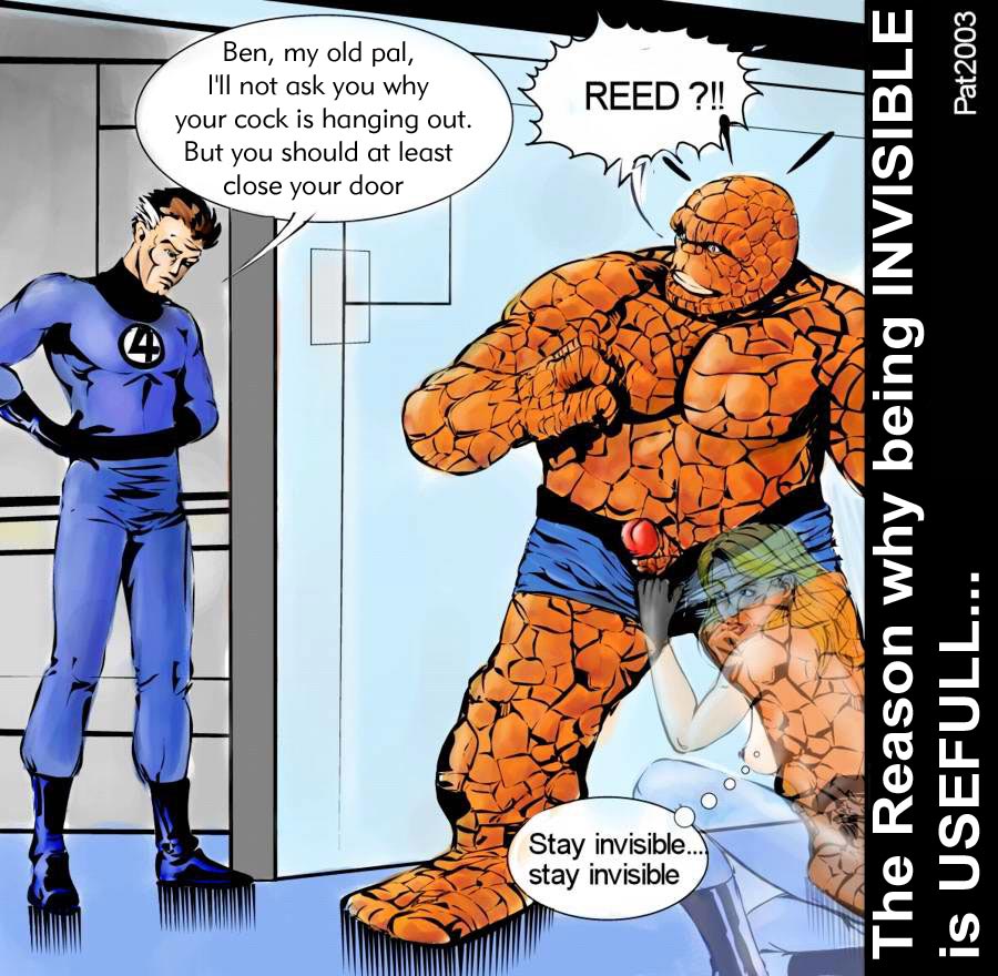 ben_grimm fantastic_four female invisible_woman male marvel mr_fantastic nude pat penis reed_richards sue_storm the_thing_(marvel)