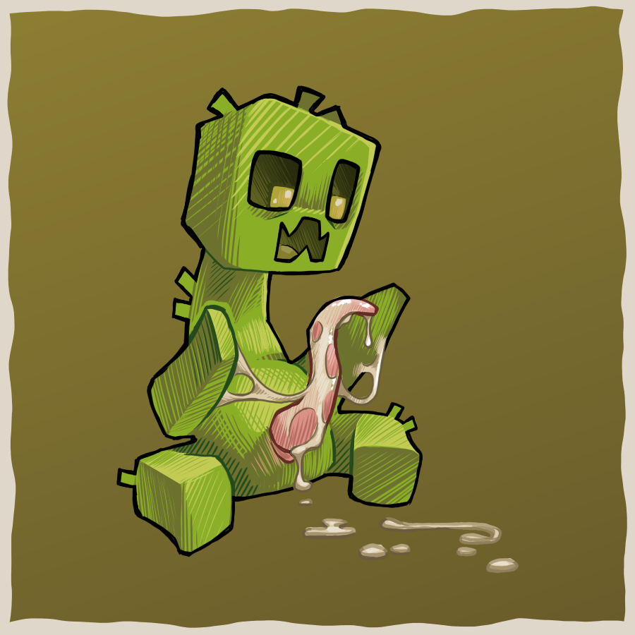 1boy 2d 2d_(artwork) after_orgasm comfortik creeper creeper_(minecraft) cum cum_drip cum_on_penis cumshot fangs green_skin long_penis minecraft minecraft_mob mojang paws simple_background solo solo_male tagme unusual_anatomy unusual_penis vqcn yellow_eyes