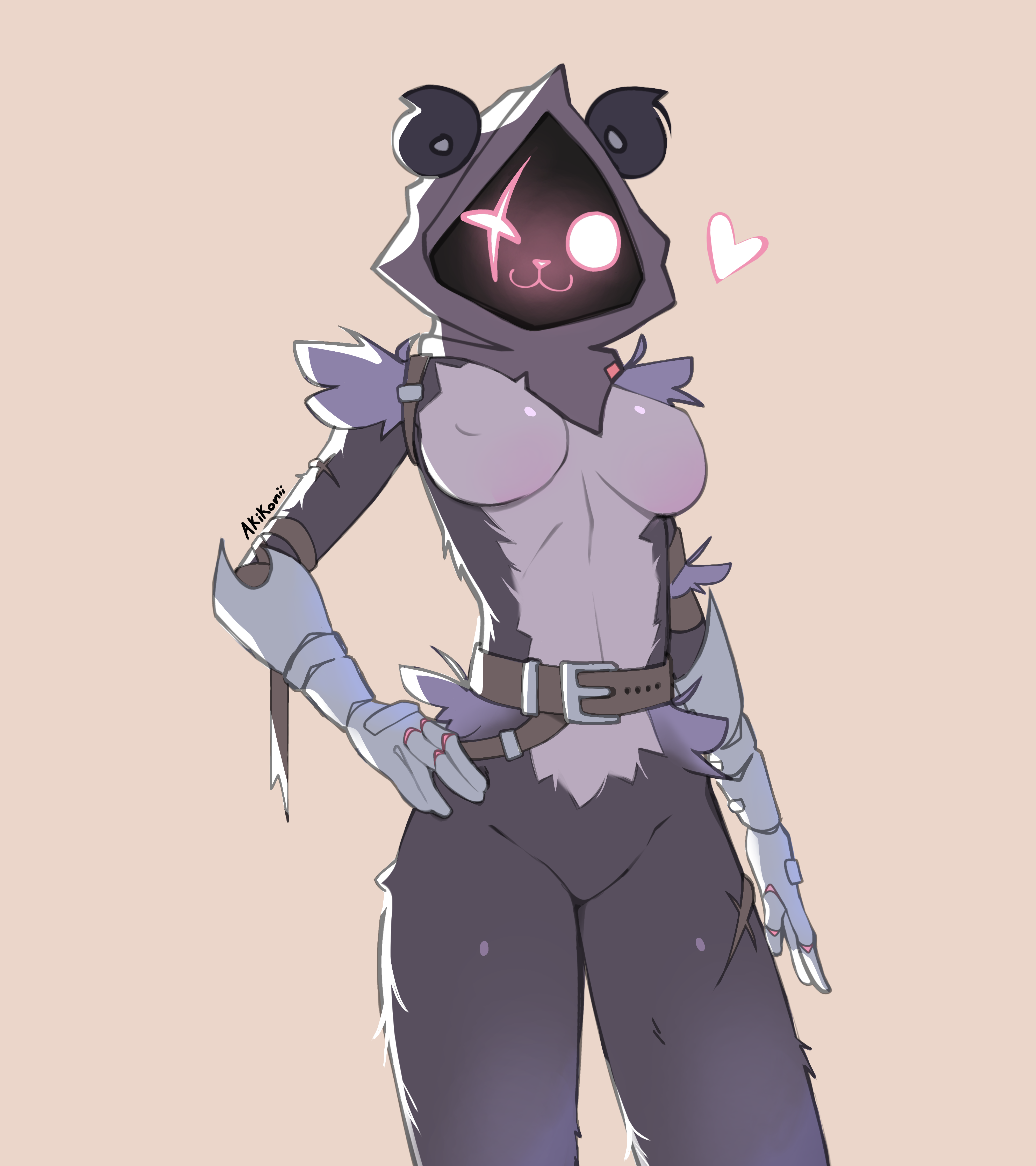 :3, 1girls, bear, bear ears, bear girl, big hips, female, fortnite, furry, furry female, purple fur, raven team leader, simple background, solo female, tagme