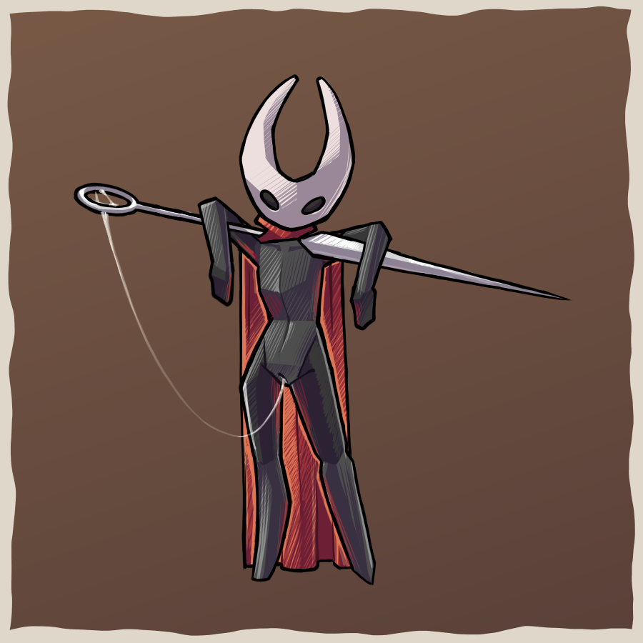 1girls 2d 2d_(artwork) anthro black_body cape cloak comfortik female functionally_nude hollow_knight hornet_(hollow_knight) horns humanoid insects naked naked_female no_breasts nude pussy pussy_juice red_cape red_cloak simple_background slim slim_waist solo solo_female standing tagme weapon weapon_over_shoulder