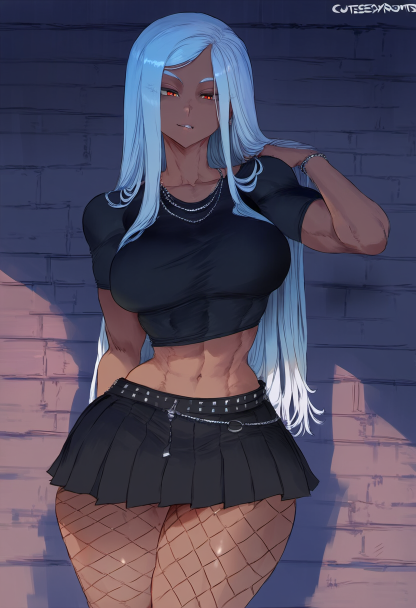 1girls abs ai_generated aksn bare_thighs big_breasts clothed clothing color female female_focus female_only fit_female goth goth_clothing goth_girl hi_res large_breasts light-skinned_female light_skin long_hair looking_at_viewer miruko muscles muscular muscular_female my_hero_academia red_eyes rumi_usagiyama solo solo_female tagme thick_thighs white_hair