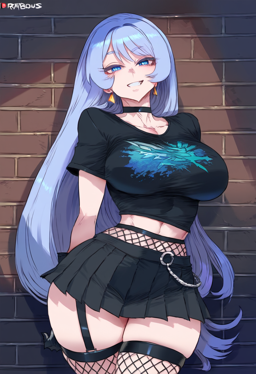 1girls ai_generated aksn bare_thighs big_breasts blue_eyes blue_hair clothed clothing color female female_focus female_only fit_female goth goth_clothing goth_girl hi_res large_breasts light-skinned_female light_skin long_hair looking_at_viewer my_hero_academia nejire_hado solo solo_female tagme thick_thighs