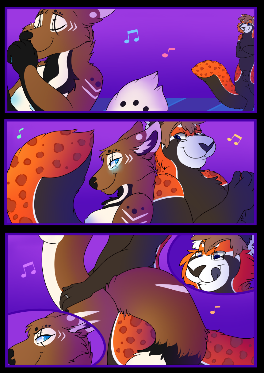 canine comic dancing evian feline female fox inyaris leopard male mammal mewrei nightclub red_panda redpanda snow_leopard snowpanda straight tailmaw