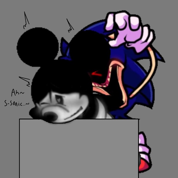 anthro anthro_male anthro_on_anthro anthromorph blush blushing color colored creepypasta crossover demon_hedgehog disney drooling edit edited friday_night_funkin friday_night_funkin_mod goodbudsog_(artist) grey_background heart-shaped_pupils hedgehog jpeg mickey_mouse moan moaning_name mouse no_visible_genitalia poorly_cropped simple_background smile smiling sonic.exe sonic.exe_(character) sonic.exe_(series) text thrusting tremble tremble_spikes trembling wednesday_infidelity