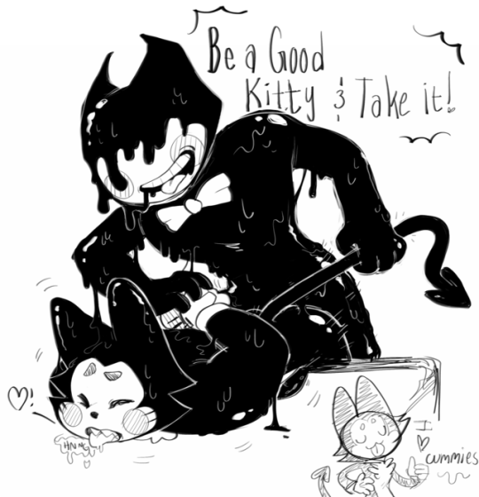 2boys bendy bendy_and_the_ink_machine bent_over crossover cum_inside demon dreamworks eanal ejaculation english english_text felix_the_cat felix_the_cat_(series) gay ink male male_only pain rape tail themeatly universal_studios