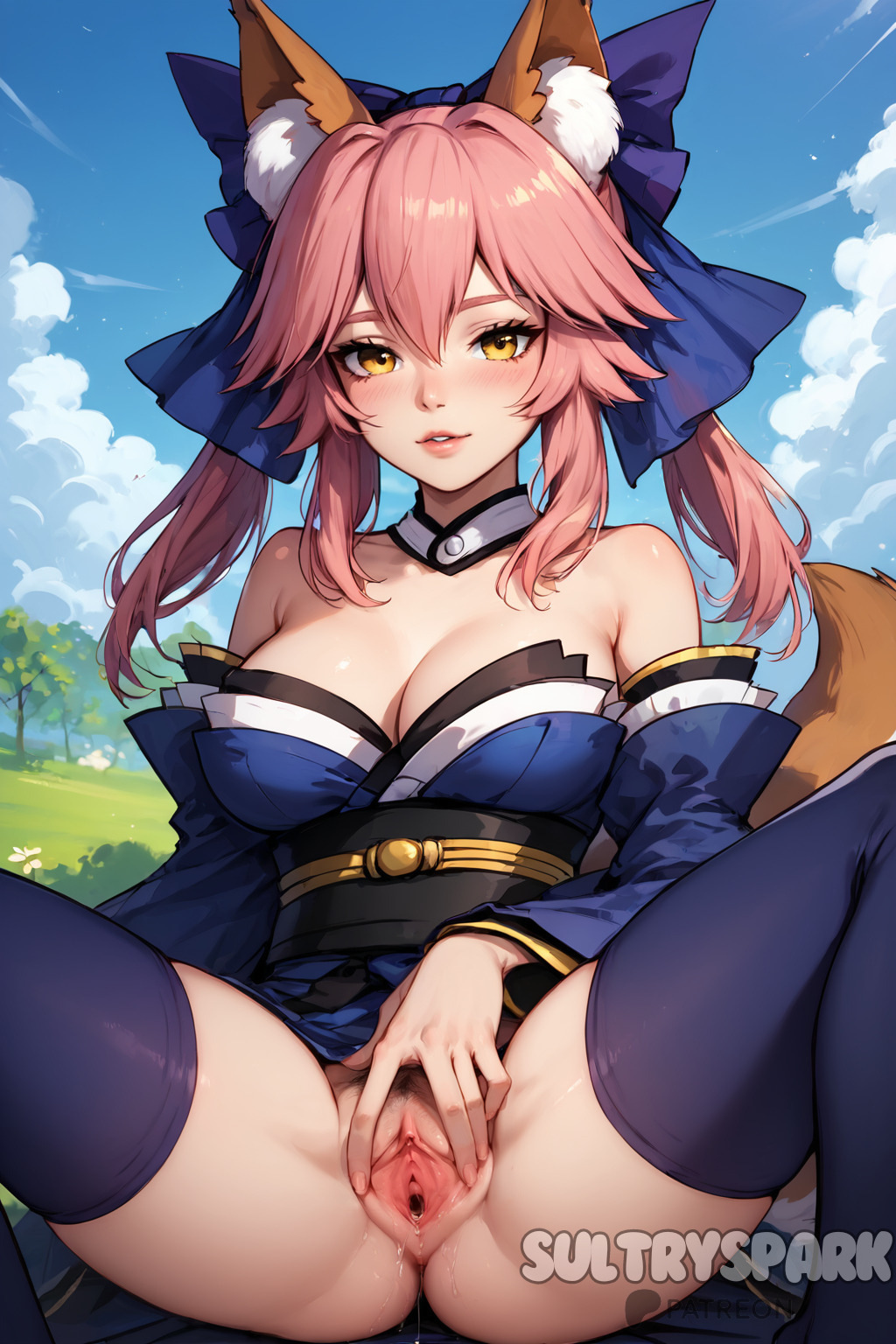 1female 1females 1girls 1woman ai_generated artist_name breasts cat_ears catgirl character fate_(series) female futarush looking_at_viewer patreon patreon_username pink_hair pink_hair_female pussy spread spread_legs spread_own_legs spread_pussy spreading spreading_legs spreading_pussy sultryspark tamamo_no_mae_(fate) teen teenager vagina video_game video_games yellow_eyes yellow_eyes_female young_female young_woman