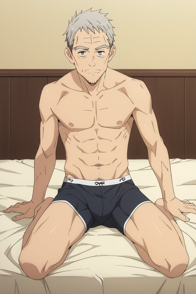 abs ai_generated bara biceps bulge chosuke_nakamoto daddy dilf male male_nipples male_only manly mature_male muscular_male nipples pecs pervirexartt the_millionaire_detective_balance:unlimited