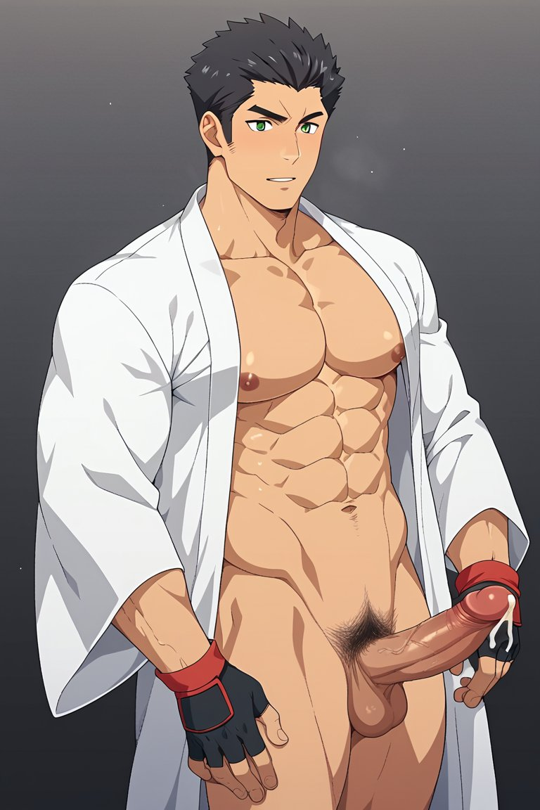 abs ai_generated balls bara biceps big_balls big_penis cum dungeon_ni_deai_wo_motomeru_no_wa_machigatteiru_darou_ka erection kashima_ouka male male_nipples male_only manly muscular_male nipples nude pecs penis pervirexartt