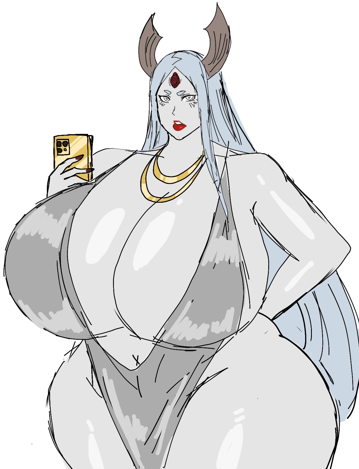 1girls, female, female only, momiji (artist), naruto, naruto (series), otsutsuki kaguya, solo female, tagme, twitter link, venus body, voluptuous