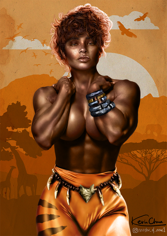 1girls abs african african_female big_breasts breasts cleavage dark-skinned_female dark_skin dc dc_comics female kevin_chua muscular muscular_female short_hair solo topless vixen_(dc)