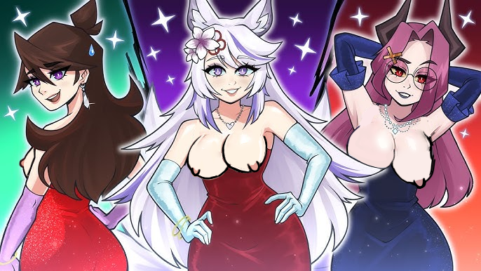 areolae arms_behind_back big_breasts boobs_out dress dress_to_impress earrings edit edited edited_image giwi glasses goth_girl huge_breasts jaiden_(vtuber) jaiden_animations necklace pengubites pose tits_out virtual_youtuber vtuber vulpixie_(vtuber) wildcard