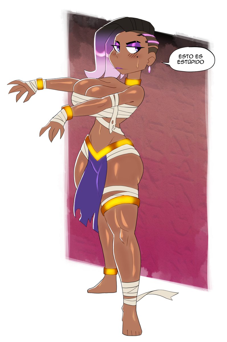 1girls big_breasts breasts cleavage costume dark-skinned_female dark_skin dialogue female furiousart halloween halloween_costume latina overwatch solo sombra spanish_text tezt zrfurious