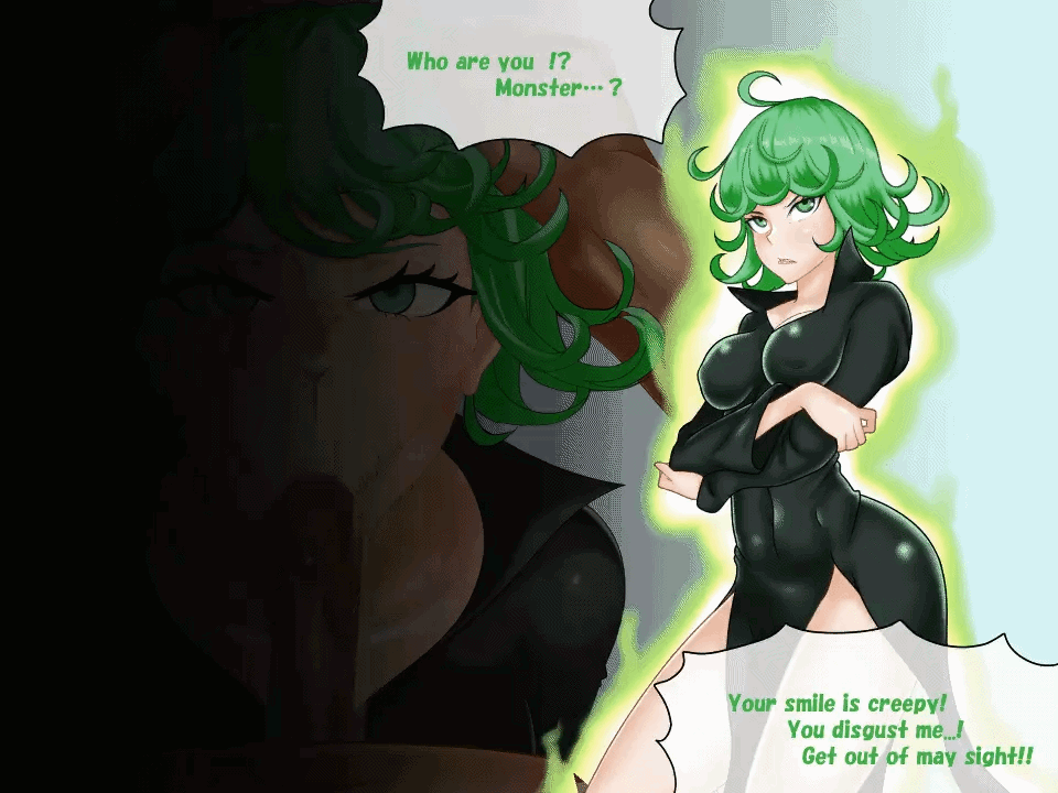angry, animated, aware, before and after, body control, censored, clothed, dialogue, english text, fellatio, female, femsub, green eyes, green hair, hard translated, instant loss, kneeling, konnandaakke, male, maledom, one-punch man, oral, pendulum, penis, pubic hair, stray pubes, tagme, tatsumaki, text, translated