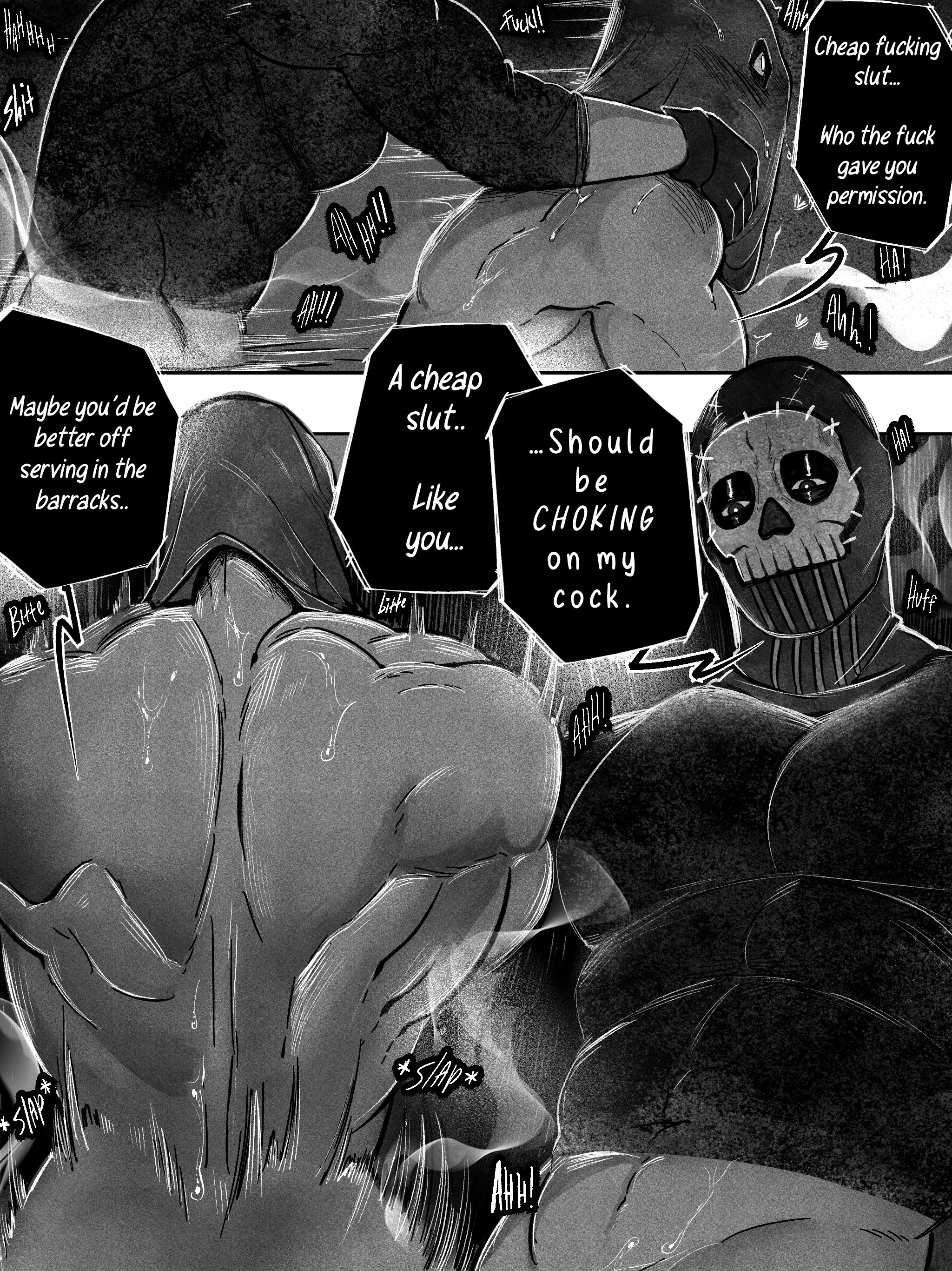 2boys, 2d, anal, anal insertion, anal sex, bara, boy on boy, call of duty, call of duty modern warfare 2 (2022), comic strip, dominant, dominant male, domination, female, fucked from behind, fucked into submission, fucked senseless, fucked silly, gay, gay anal, gay domination, gay male, gay sex, ghost (modern warfare 2), könig, konig, majormelon1, male, maledom, malesub, mask, masked, masked male, monochrome, muscles, muscular, pussy, simon riley, speed lines, submissive, submissive male, thrusting, thrusting hard, thrusting into ass, thrusting into pussy, yaoi