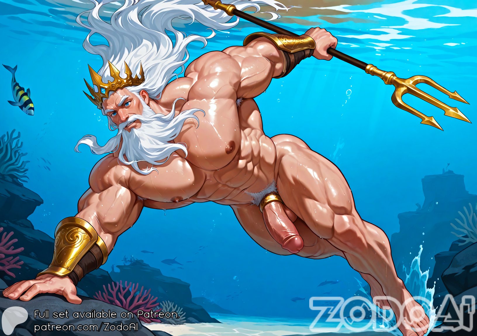 1boy, 1human, abs, ai generated, balls, ballsack, bara, beard, beefy, big balls, big dick, big muscles, big nipples, big pecs, big penis, big testicles, boner, bracers, breasts, chest hair, cock, cock ring, crown, daddy, dick, dilf, disney, erect nipples, erection, gay, hair, hairy, hairy male, huge balls, huge cock, huge muscles, huge pecs, huge testicles, human, hunk, king triton, large balls, large cock, large dick, large pecs, large penis, large testicles, leg hair, long hair, looking at viewer, male, male chest, male focus, male nipples, male only, male pubic hair, masculine, masculine male, mature, mature male, moustache, muscles, muscular, muscular chest, muscular human, muscular male, nipples, nude, outdoors, pecs, penis, pubic hair, scrotum, silver fox, skinny dipping, solo, solo male, testicles, the little mermaid, tough guy, trident, underwater, veiny, veiny muscles, water, white hair, yaoi, zodoai