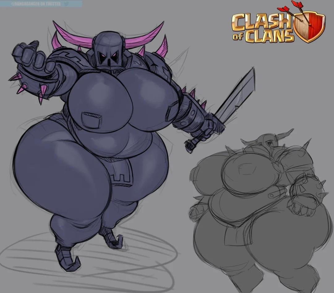 1girls, armor, armored female, big breasts, breasts, chubby, chubby female, clash (series), clash of clans, clash royale, dango danger, female, p.e.k.k.a., pekka (clash of clans), robot, robot girl, robot humanoid
