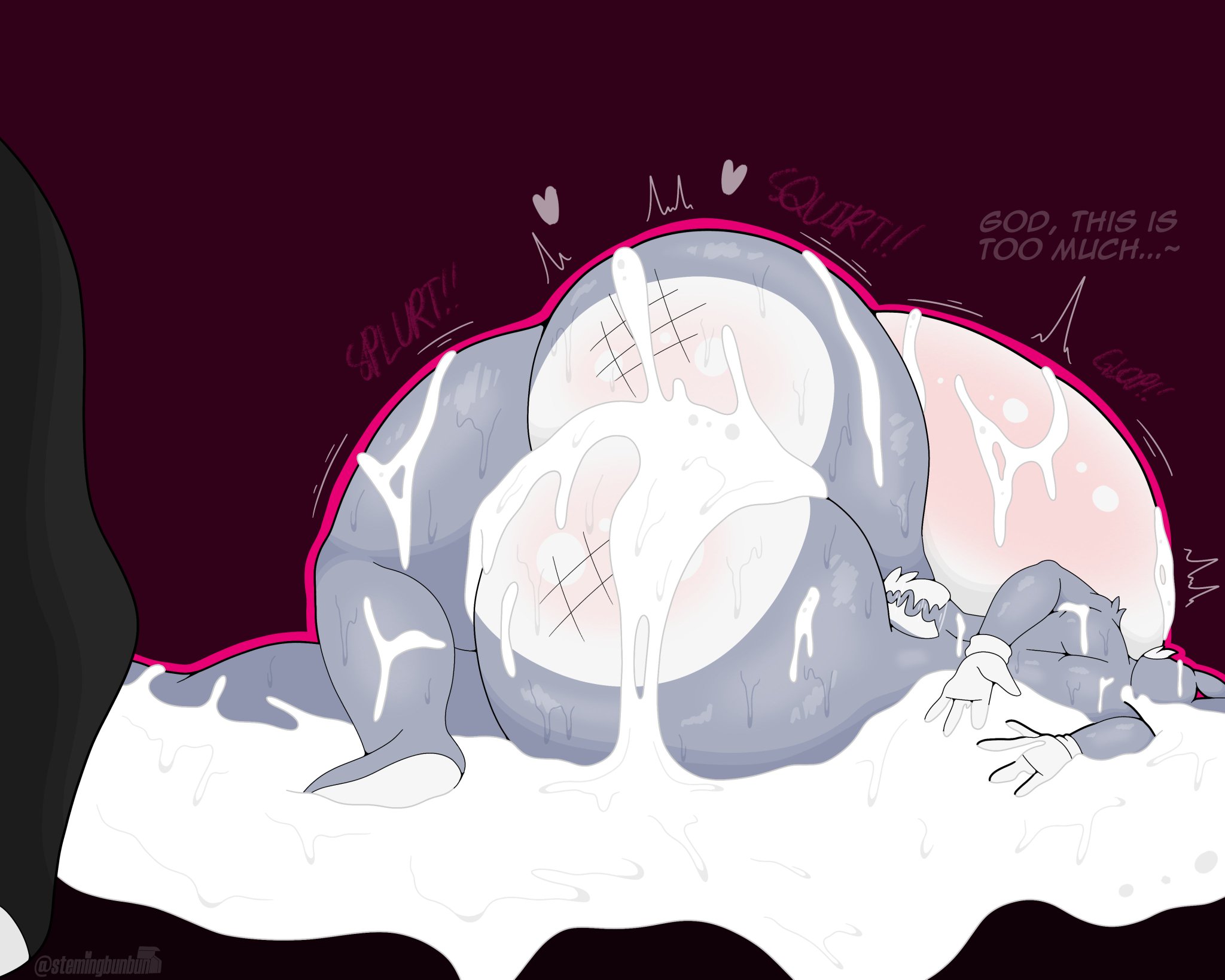 1femboy, 2boys, ass, ass bigger than head, bugs bunny, cum, cum in ass, cum inside, cumflation, family guy death pose, femboy, hyper ass, inflation, looney tunes, male, male only, male/male, stemingbunbun, stemingbunbun (character), tagme, thick thighs, voluptuous, voluptuous male