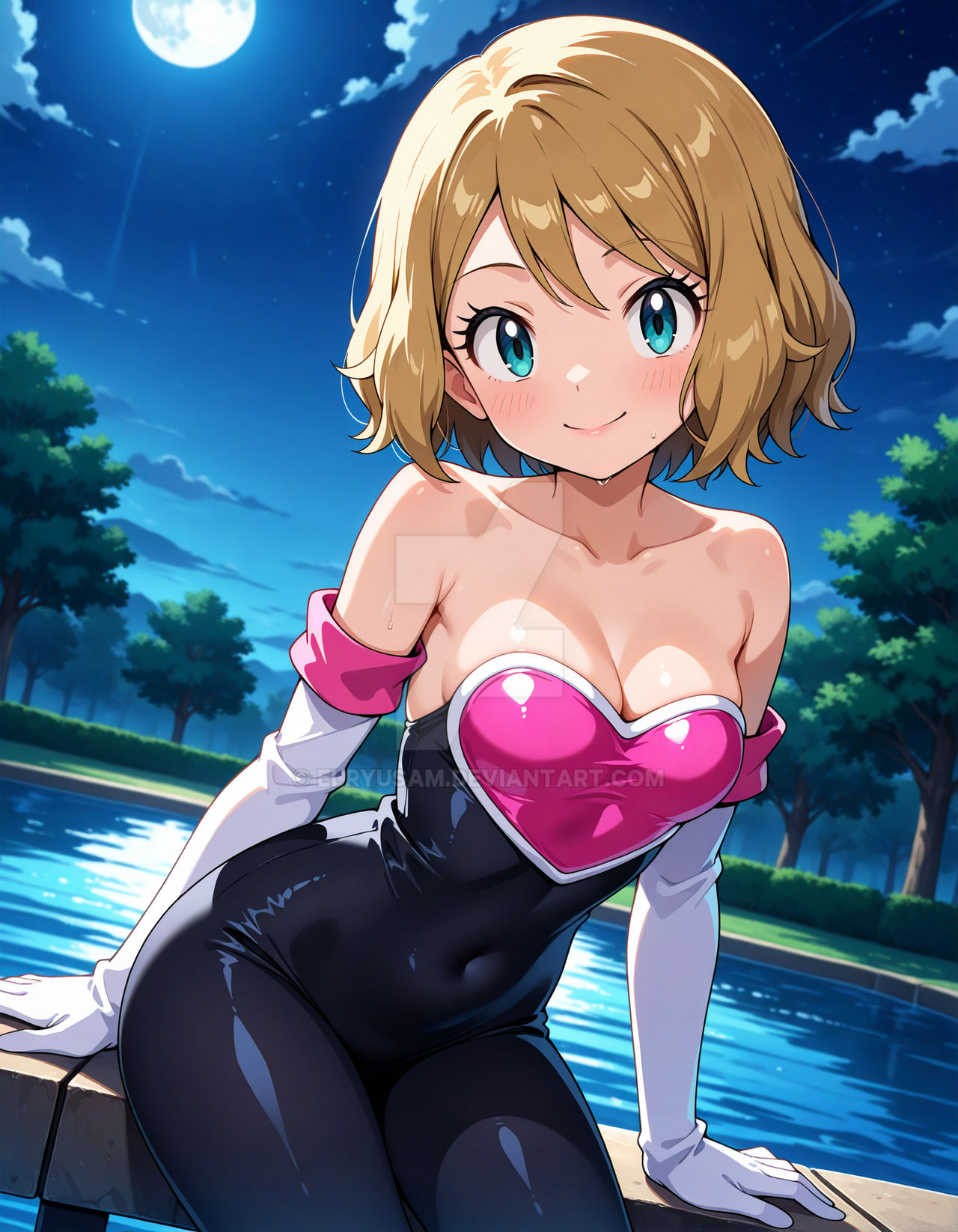 2025 4kids_entertainment ai_generated anime blue_eyes brown_hair deviantart elryusam looking_at_viewer meta nintendo not_porn orange_cheeks pokemon rouge_the_bat rouge_the_bat_(cosplay) sega serena_(pokemon) sitting smile_at_viewer smiling_at_viewer sonic_(series) sonic_the_hedgehog_(series)