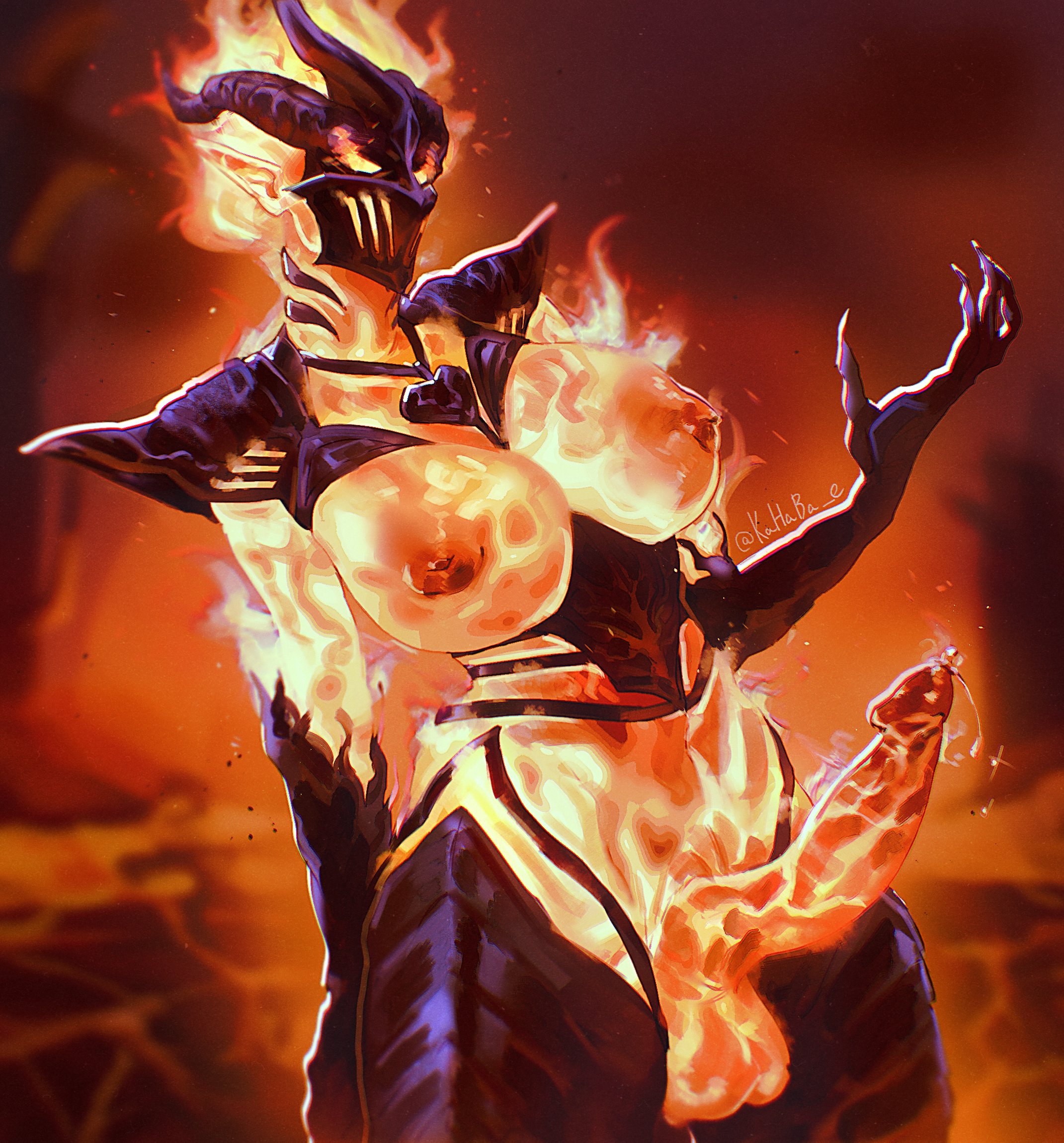 1futa, atrona, balls, bethesda softworks, big breasts, big penis, breasts, busty, daedra, dick, dickgirl, elemental creature, fire, fire elemental, fire penis, flame, flame atronach, flame hair, futa only, futanari, huge breasts, intersex, kahaba e, large breasts, large penis, monster, monster futa, nipples, oblivion, penis, the elder scrolls