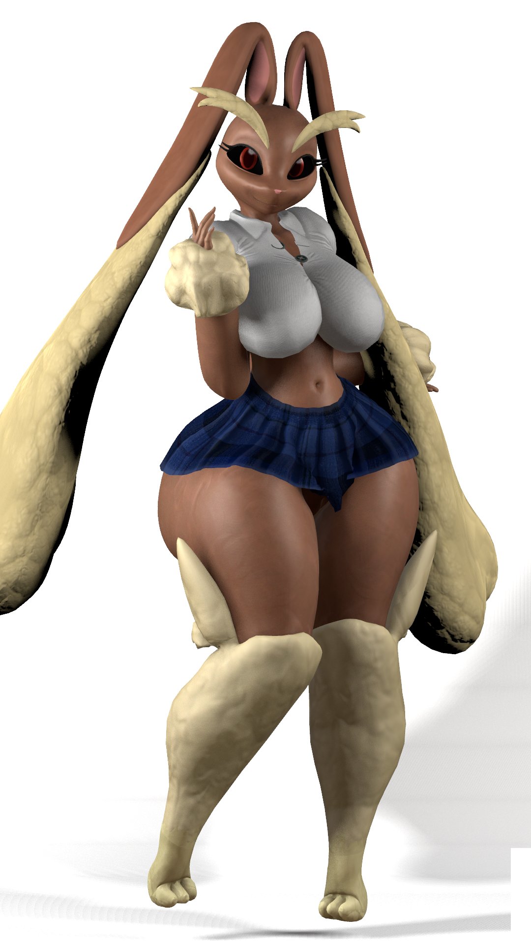 1girls 3d ass ass_focus beige_fur big_ass big_booty big_breasts big_butt booty breasts brown_fur bunny_ears bunny_girl bunny_tail curvy curvy_body curvy_female curvy_figure female giant_ass giant_booty giant_butt huge_ass huge_booty huge_butt large_breasts looking_at_viewer lopunny petrochenko007 plaid_skirt pokemon pokemon_(species) posing posing_for_picture posing_for_the_viewer red_eyes schoolgirl_uniform thick_thighs white_background white_topwear