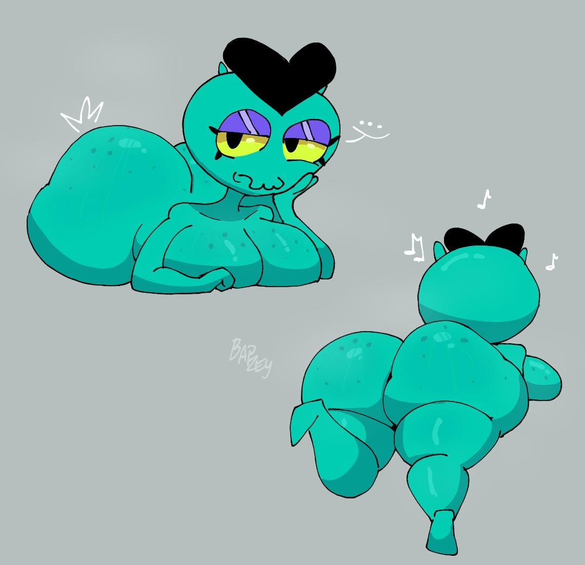 alien, alien girl, ass, bapzey bot (artist), big ass, brawl stars, eve (brawl stars), fat ass, female, green skin, milf, shortstack, tagme