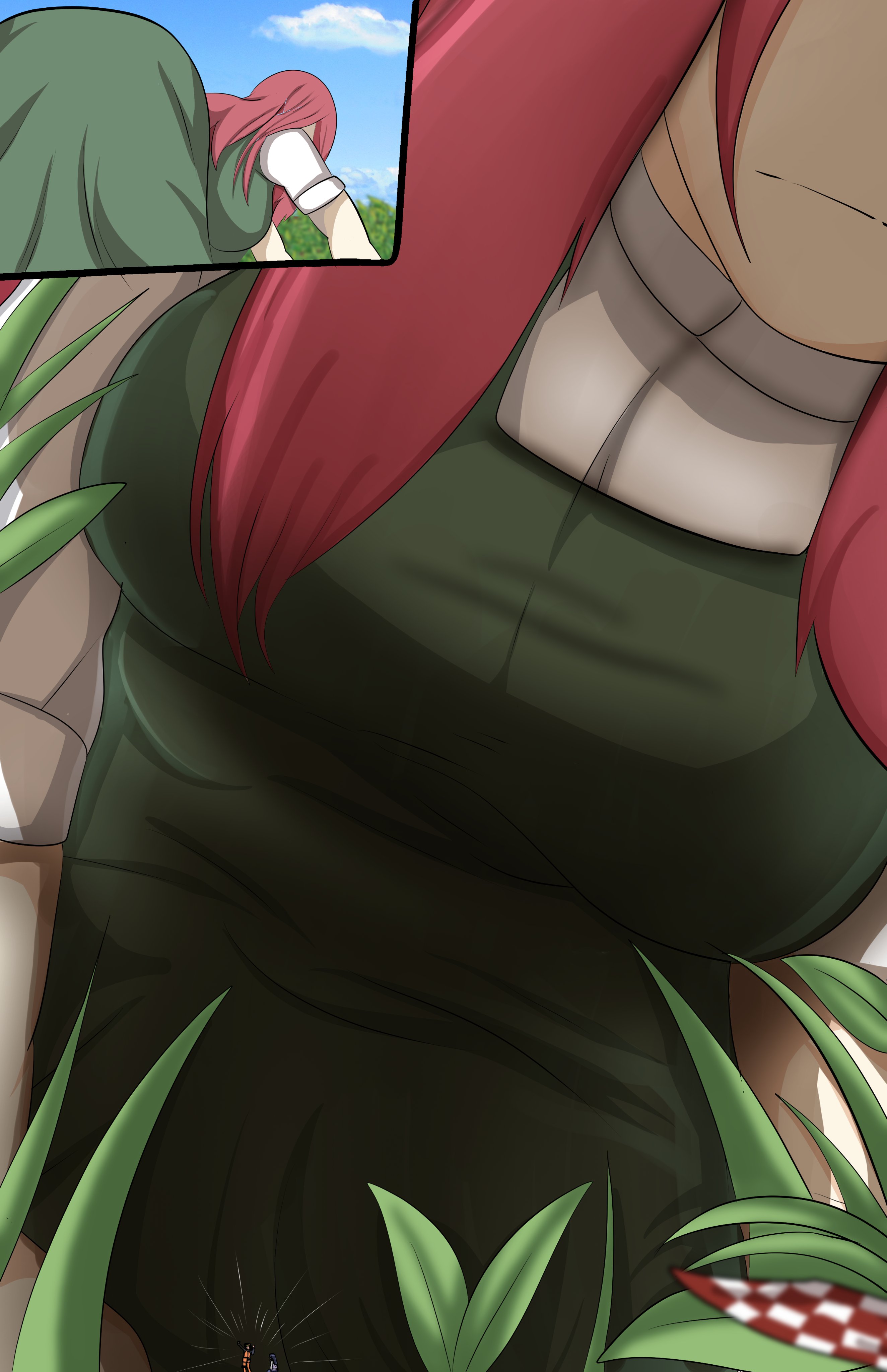 1girls, all fours, amazon, arched back, ass, ass focus, bent over, big ass, big breasts, big butt, breasts, busty, close-up, clothed, clothing, dress, female, female focus, female only, fully clothed, giantess, greenmatcha, height difference, hi res, high resolution, highres, huge ass, large ass, large breasts, light skin, light-skinned female, mature, mature female, milf, naruto, naruto (series), naruto shippuden, on all fours, pale skin, pale-skinned female, presenting ass, presenting butt, red hair, shounen jump, size difference, solo, solo female, solo focus, tight clothing, tight dress, uzumaki kushina