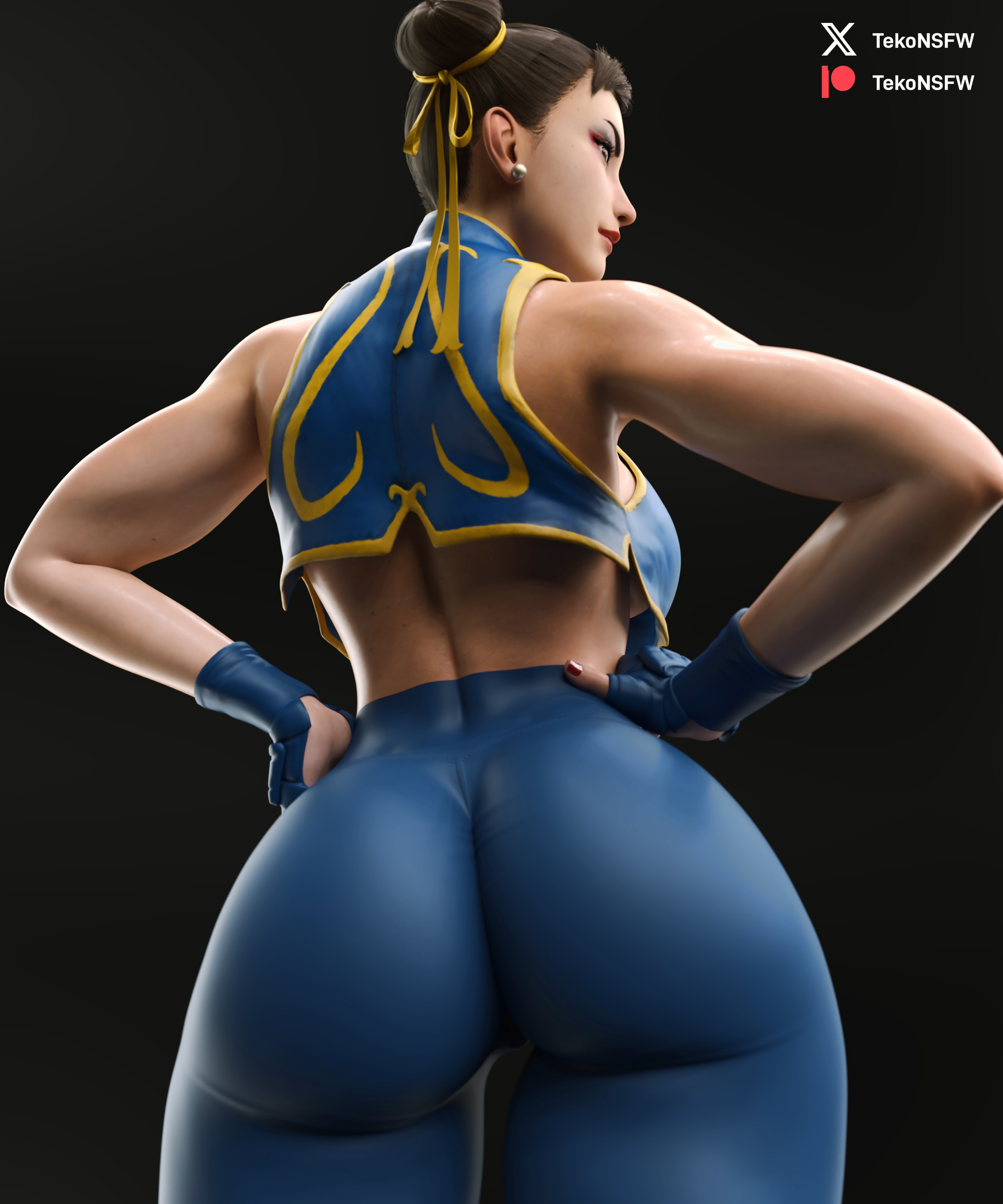 1girls, 3d, ass, big ass, chun-li, female, female only, street fighter, street fighter 6, street fighter alpha, tagme, tekonsfw