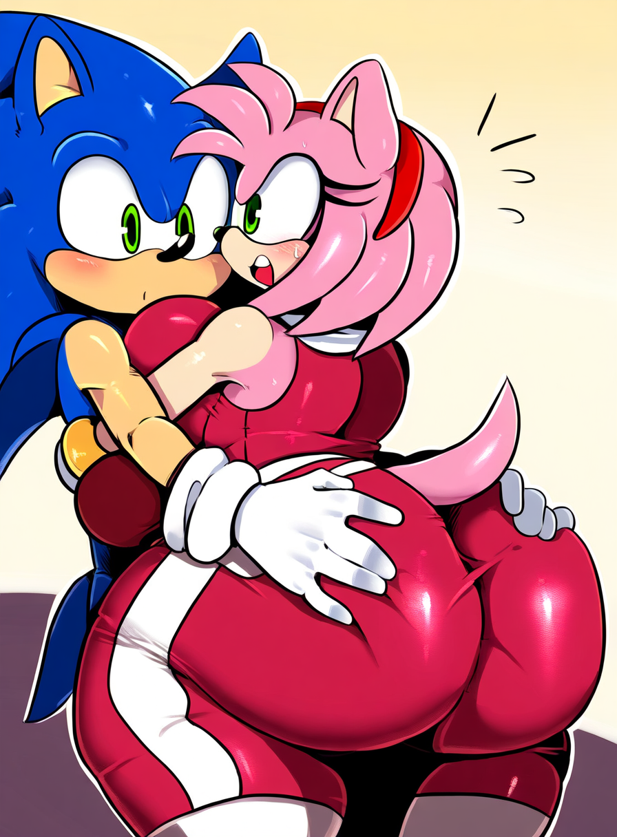 1girls ai_generated amy_rose ass_grab big_ass bottom_heavy bubble_butt dat_ass female furry furry_female green_eyes huge_ass mullon pink_body pink_fur sega sonic_(series) sonic_the_hedgehog_(series) that_ass_was_fat voluptuous voluptuous_female