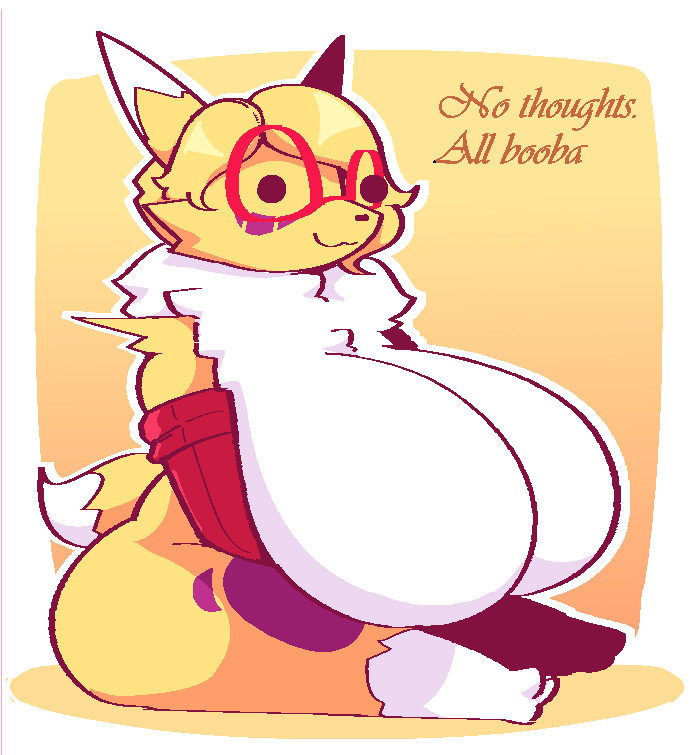 big_breasts bloobiesus breasts cleavage digimon digimon_(species) female furry huge_breasts renamon theboobiesus thick_thighs wide_hips