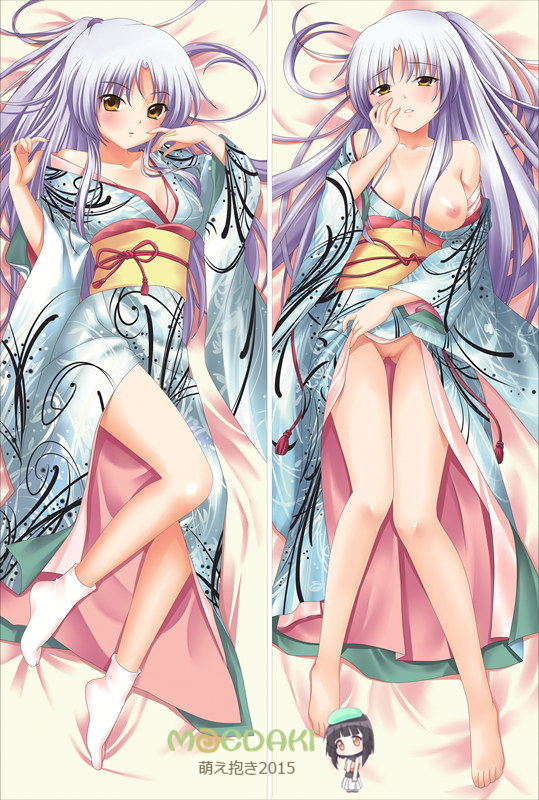 1girls angel_beats! breasts dakimakura dakimakura_design female female_only kanade_tachibana nipples pussy silver_hair solo source_request thigh_gap uncensored