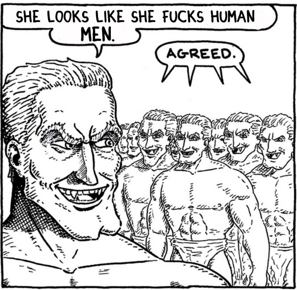 8boys abs english english_text fangs male_only meme muscles muscular muscular_male no_visible_genitalia she_looks_like_she_fucks_human_men_(meme) speech_bubble speech_bubbles text third-party_edit white_devils_"agreed" white_male