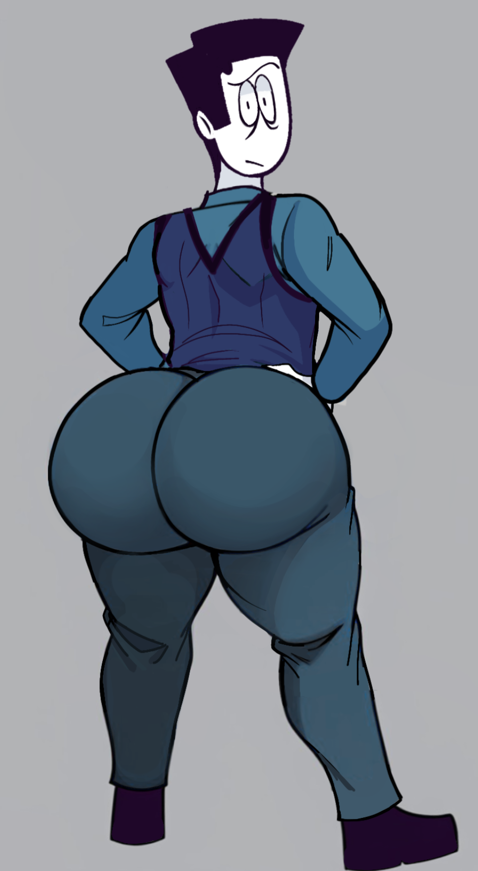 1boy 2d 2d_(artwork) alternate_ass_size ass big_ass big_butt black_footwear black_shoes blue_bottomwear blue_clothing blue_pants blue_shirt blue_topwear bottom_heavy bottomwear bubble_ass bubble_butt bulletproof_vest caked_up civitai clothed clothed_male clothing dat_ass deputy digital_drawing_(artwork) digital_media_(artwork) dumptruck_ass dumptruck_butt edit fat_ass fat_butt footwear fully_clothed hair hands_on_hips huge_ass huge_butt jack_(spookymonth) long_sleeves male male_focus male_only officer pants police police_officer policeman shirt shoes solo solo_focus solo_male spiky_hair spooky_month sr_pelo standing thick_ass thick_butt thick_thighs thighs toony topwear unibrow vest