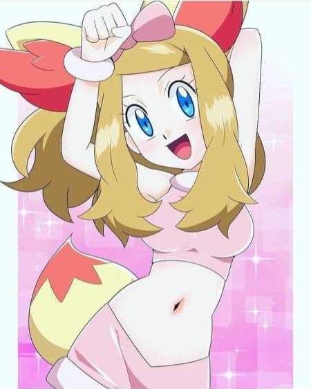 accurate_art_style cute cute_clothing exposed_belly happy_face jpeg jpeg_artifacts low_res low_resolution lowres not_porn pokemon serena_(pokemon) sfw teasing