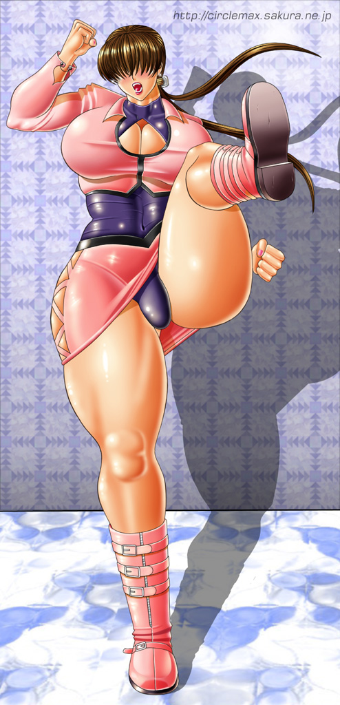 1girls big_ass big_breasts boots brown_hair busty circle_max female huge_breasts jacket king_of_fighters leg_up light-skinned_female light_skin long_hair one_leg_up ponytail shermie_(kof) skirt skirt_lift standing standing_on_one_leg thick thick_thighs thighs tied_hair voluptuous voluptuous_female white_skin