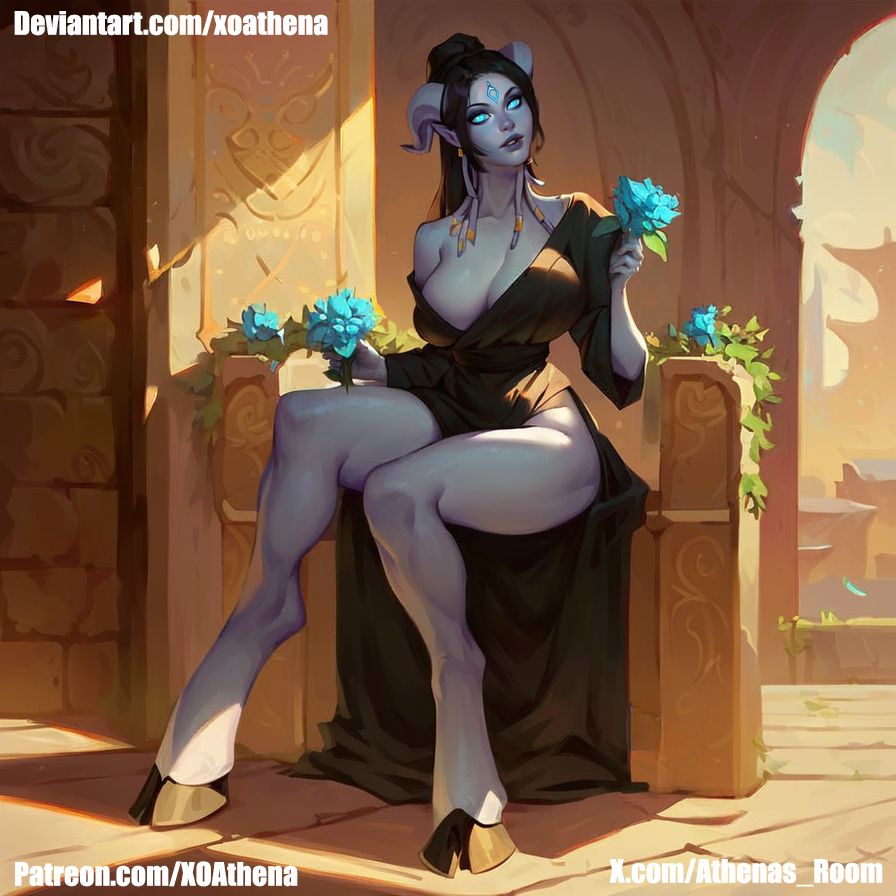 ai_generated aigeneratedp athena beautiful draenei goddess sexy world_of_warcraft