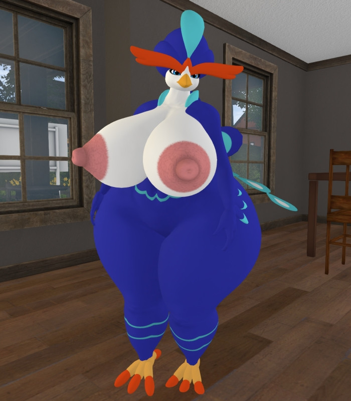 big_ass big_breasts breasts bubble_butt cleavage female ferialexonar furry huge_ass huge_breasts nipples pokemon pokemon_(species) quaquaval tagme thick_thighs wide_hips