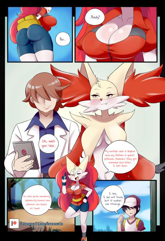 bray's_mom bray_(lucyfercomic) comic interspecies low_res lucyfercomic may_(pokemon)_(cosplay) pokemon pokemon_(species) pokemon_trainer speech_bubble