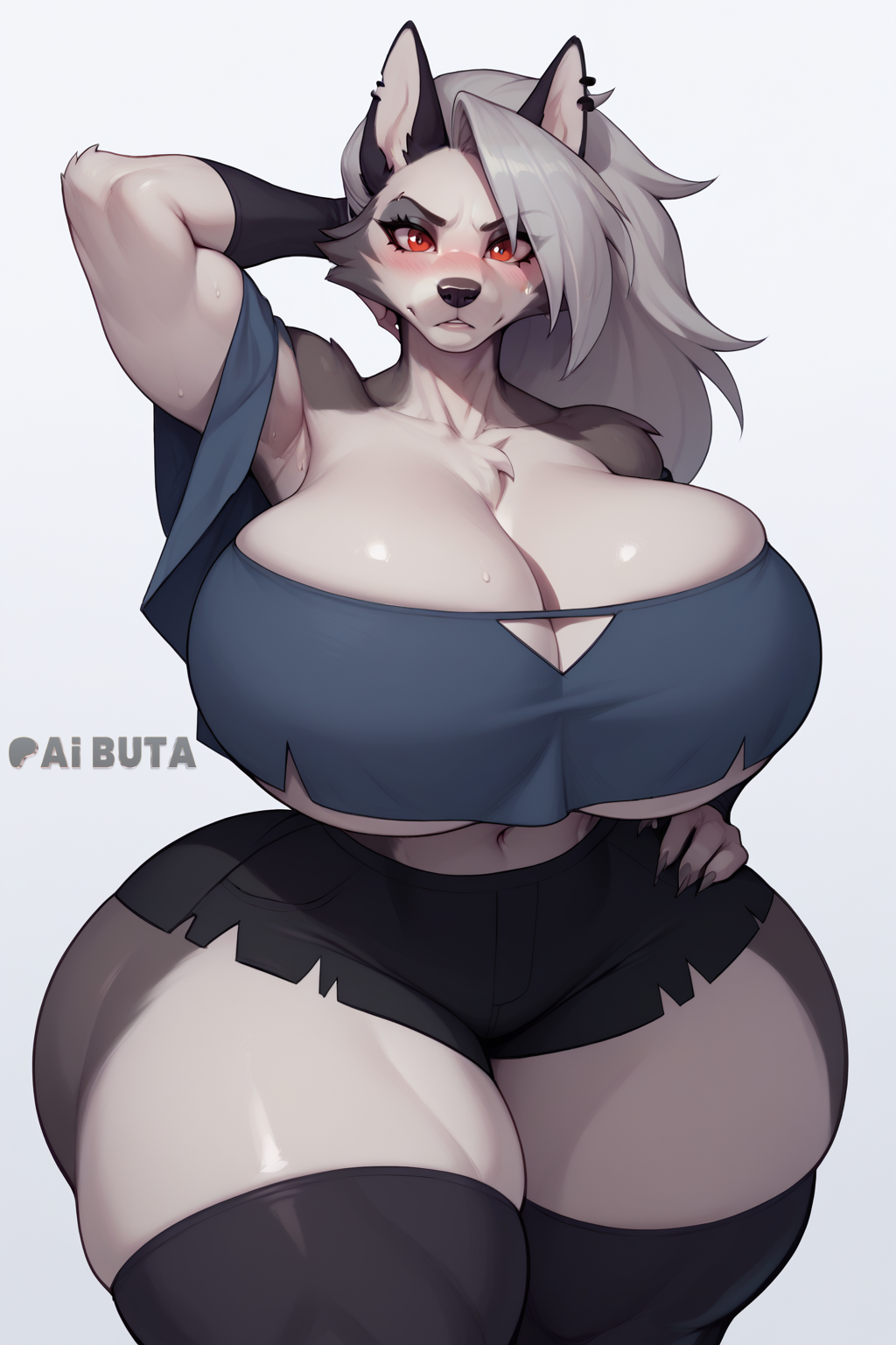 1girls ai_generated aibuta alternate_body_type alternate_breast_size alternate_costume athletic athletic_female big_ass big_breasts big_butt bimbo_lips breasts breasts_bigger_than_head child_bearing_hips cleavage curvaceous curves curvy curvy_body curvy_female curvy_figure curvy_hips female female_only furry furry_female furry_only gigantic_ass gigantic_breasts grey_body grey_fur grey_hair helluva_boss hi_res high_resolution highres hips hips_wider_than_shoulders hourglass_figure huge_breasts hyper hyper_breasts loona_(helluva_boss) massive_breasts massive_thighs red_eyes shiny_skin skull_crushing_thighs solo solo_female solo_focus stable_diffusion thick_ass thick_thighs thighs voluptuous voluptuous_female white_hair wide_hips wolf