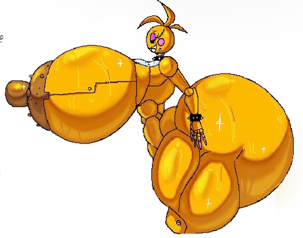 animatronic breasts edit female five_nights_at_freddy's five_nights_at_freddy's_2 fnaf fnaf_2 huge_ass huge_breasts massive_ass massive_breasts robot_girl smile smiling solo toy_chica_(fnaf) varix