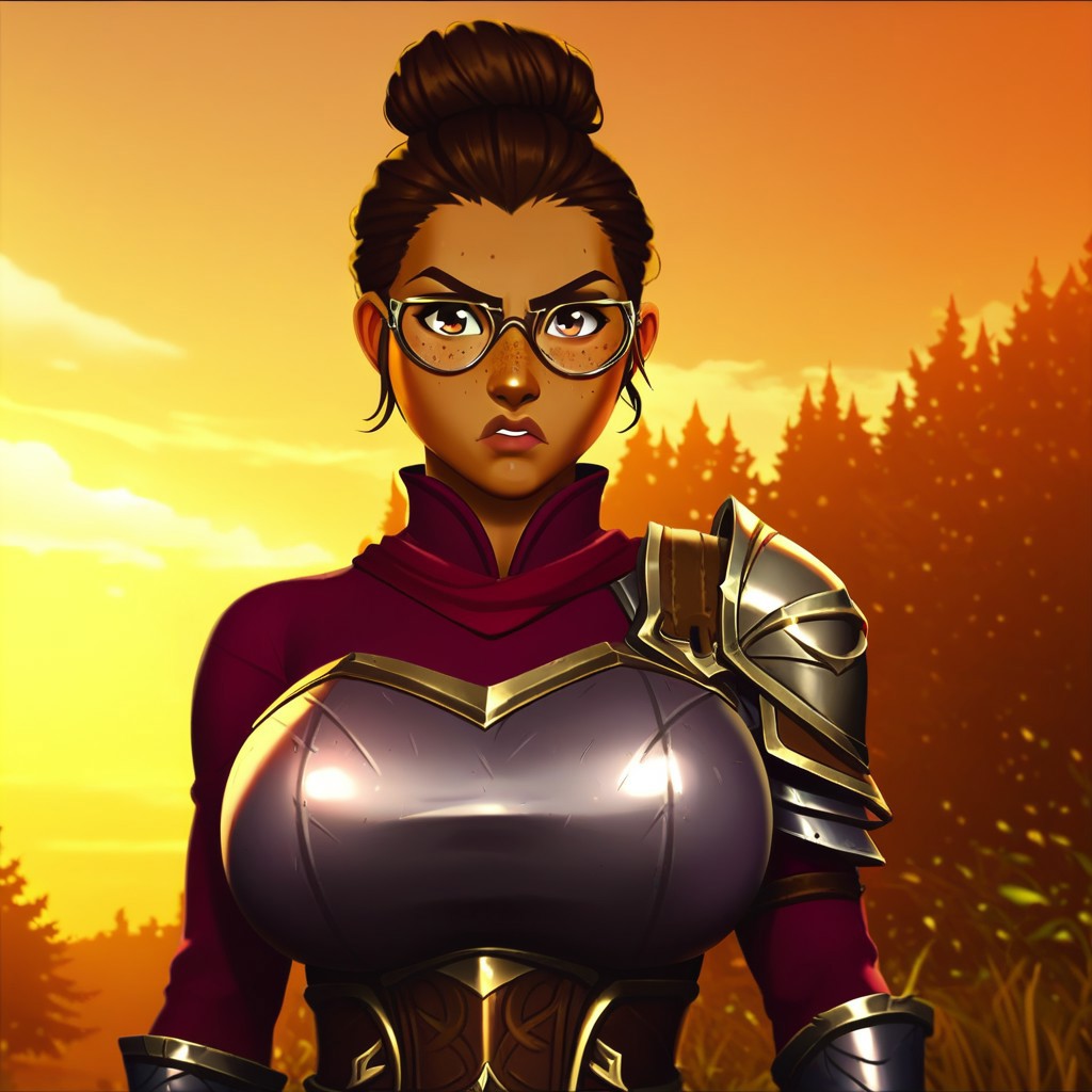 1girls ai_generated angry arcane armor armored armored_female big_breasts big_breasts breasts breasts brown_hair brown_skin female female female_focus female_only forest frown huge_boobs huge_breasts large_boobs large_breasts league_of_legends looking_at_viewer medieval medieval_armor medieval_armour medieval_fantasy medieval_style outdoors outside short_hair sky_young solo solo_female solo_focus