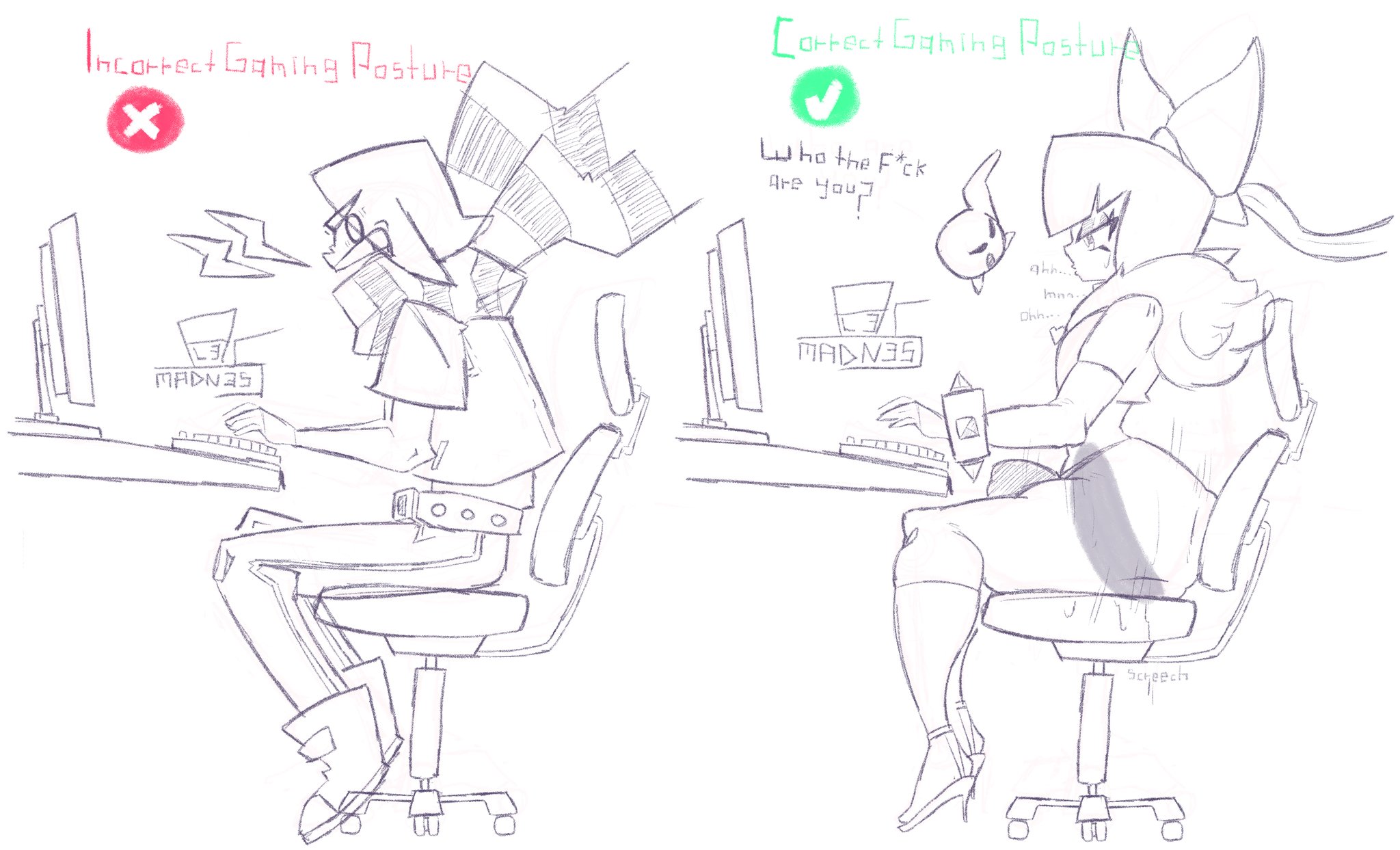 1boy, alesmadness1, anal, ass, ass expansion, balls, big ass, big penis, brawl stars, bulge, chair, clothed, clothing, correct gaming posture (meme), dildo, dildo in ass, edgar (brawl stars), femboy, feminization, flaccid, fully clothed, furious, futanari, homosexual, huge ass, huge cock, huge dildo, human, hung femboy, intersex, male, male only, masturbation, melodie (brawl stars), melodie (brawl stars) (cosplay), melodie note (brawl stars), meme, moaning, moaning in pleasure, partially clothed, penis, playing videogame, sketch, slutboy, solo, supercell